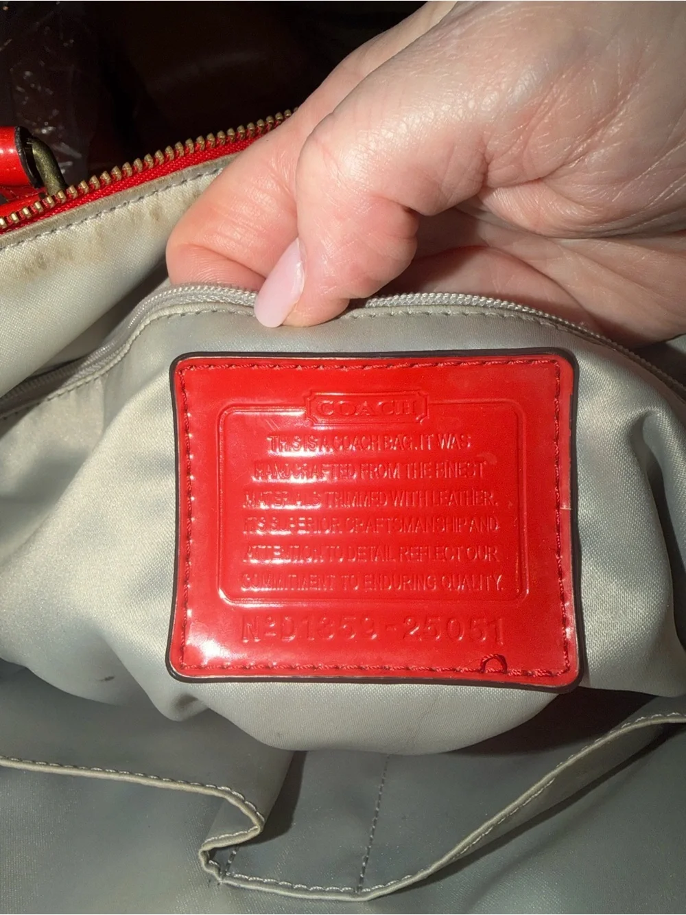 Coach Red Patterned Tote Bag